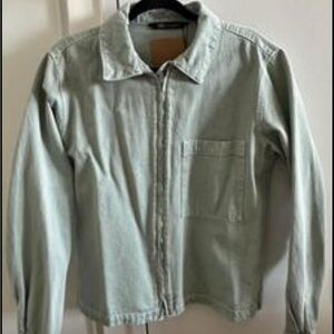 NWT* Zara Sage Green Zip boxy overshirt